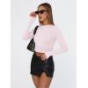 imageTrendy Queen Womens Long Sleeve T Shirts Fall Fashion 2026 Basic Crop Tops Going Out Outfits Y2k ClothesLight Pink