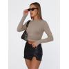 imageTrendy Queen Womens Long Sleeve T Shirts Fall Fashion 2026 Basic Crop Tops Going Out Outfits Y2k ClothesMocha