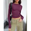 imageTrendy Queen Womens Long Sleeve T Shirts Fall Fashion 2026 Basic Crop Tops Going Out Outfits Y2k ClothesMulberry