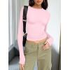 imageTrendy Queen Womens Long Sleeve T Shirts Fall Fashion 2026 Basic Crop Tops Going Out Outfits Y2k ClothesPink