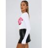imageTrendy Queen Womens Long Sleeve T Shirts Fall Fashion 2026 Basic Crop Tops Going Out Outfits Y2k ClothesPink Flower