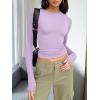 imageTrendy Queen Womens Long Sleeve T Shirts Fall Fashion 2026 Basic Crop Tops Going Out Outfits Y2k ClothesPurple