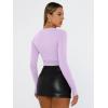 imageTrendy Queen Womens Long Sleeve T Shirts Fall Fashion 2026 Basic Crop Tops Going Out Outfits Y2k ClothesPurple