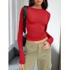 imageTrendy Queen Womens Long Sleeve T Shirts Fall Fashion 2026 Basic Crop Tops Going Out Outfits Y2k ClothesRed
