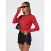 imageTrendy Queen Womens Long Sleeve T Shirts Fall Fashion 2026 Basic Crop Tops Going Out Outfits Y2k ClothesRed