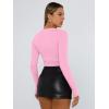 imageTrendy Queen Womens Long Sleeve T Shirts Fall Fashion 2026 Basic Crop Tops Going Out Outfits Y2k ClothesRose Pink