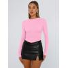 imageTrendy Queen Womens Long Sleeve T Shirts Fall Fashion 2026 Basic Crop Tops Going Out Outfits Y2k ClothesRose Pink