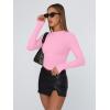 imageTrendy Queen Womens Long Sleeve T Shirts Fall Fashion 2026 Basic Crop Tops Going Out Outfits Y2k ClothesRose Pink