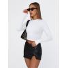 imageTrendy Queen Womens Long Sleeve T Shirts Fall Fashion 2026 Basic Crop Tops Going Out Outfits Y2k ClothesWhite