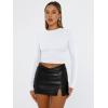 imageTrendy Queen Womens Long Sleeve T Shirts Fall Fashion 2026 Basic Crop Tops Going Out Outfits Y2k ClothesWhite
