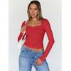 imageTrendy Queen Womens Long Sleeve Tops Going Out Top Trendy Cute Shirt Y2k Clothes Fashion Clothing Fall Outfits 2026Red