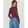 imageTrendy Queen Womens Long Sleeve Tops Going Out Top Trendy Cute Shirt Y2k Clothes Fashion Clothing Fall Outfits 2026Wine Red