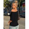 imageTrendy Queen Womens Off The Shoulder Tops Oversized Tshirts Casual Short Sleeve Basic Tees Cute Summer Fashion Clothes 2026Black