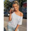 imageTrendy Queen Womens Off The Shoulder Tops Oversized Tshirts Casual Short Sleeve Basic Tees Cute Summer Fashion Clothes 2026Oatmeal Grey
