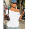 imageTrendy Queen Womens Off The Shoulder Tops Oversized Tshirts Casual Short Sleeve Basic Tees Cute Summer Fashion Clothes 2026White