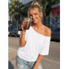 imageTrendy Queen Womens Off The Shoulder Tops Oversized Tshirts Casual Short Sleeve Basic Tees Cute Summer Fashion Clothes 2026White