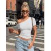 imageTrendy Queen Womens One Shoulder Short Sleeve Going Out TShirts 2026 Summer Crop TopsOatmeal Grey