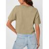 imageTrendy Queen Womens Short Sleeve Crop TShirtKhaki