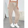 imageTrendy Queen Womens Sweatpants Athletic Joggers Baggy Pants Lounge Bottom 2026 Fall Fashion with PocketsBeige