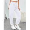 imageTrendy Queen Womens Sweatpants Athletic Joggers Baggy Pants Lounge Bottom 2026 Fall Fashion with PocketsWhite