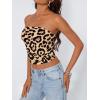 imageTrendy Queen Womens Tube Tops Going Out Summer Y2k Bandeau Trendy Crop Sleeveless Strapless Cute Teens 2026 Corset FloralBig Leopard