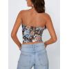 imageTrendy Queen Womens Tube Tops Going Out Summer Y2k Bandeau Trendy Crop Sleeveless Strapless Cute Teens 2026 Corset FloralBlack Floral