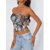 imageTrendy Queen Womens Tube Tops Going Out Summer Y2k Bandeau Trendy Crop Sleeveless Strapless Cute Teens 2026 Corset FloralBlack Floral