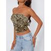 imageTrendy Queen Womens Tube Tops Going Out Summer Y2k Bandeau Trendy Crop Sleeveless Strapless Cute Teens 2026 Corset FloralBlack Leopard