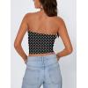 imageTrendy Queen Womens Tube Tops Going Out Summer Y2k Bandeau Trendy Crop Sleeveless Strapless Cute Teens 2026 Corset FloralBlack Polka Dots