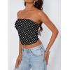 imageTrendy Queen Womens Tube Tops Going Out Summer Y2k Bandeau Trendy Crop Sleeveless Strapless Cute Teens 2026 Corset FloralBlack Polka Dots