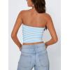 imageTrendy Queen Womens Tube Tops Going Out Summer Y2k Bandeau Trendy Crop Sleeveless Strapless Cute Teens 2026 Corset FloralBlue White Stripe