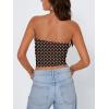imageTrendy Queen Womens Tube Tops Going Out Summer Y2k Bandeau Trendy Crop Sleeveless Strapless Cute Teens 2026 Corset FloralBrown Polka Dots