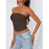 imageTrendy Queen Womens Tube Tops Going Out Summer Y2k Bandeau Trendy Crop Sleeveless Strapless Cute Teens 2026 Corset FloralBrown Polka Dots