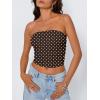 imageTrendy Queen Womens Tube Tops Going Out Summer Y2k Bandeau Trendy Crop Sleeveless Strapless Cute Teens 2026 Corset FloralBrown Polka Dots