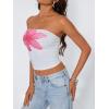 imageTrendy Queen Womens Tube Tops Going Out Summer Y2k Bandeau Trendy Crop Sleeveless Strapless Cute Teens 2026 Corset FloralFlower