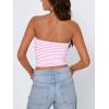 imageTrendy Queen Womens Tube Tops Going Out Summer Y2k Bandeau Trendy Crop Sleeveless Strapless Cute Teens 2026 Corset FloralPink White Stripe