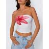 imageTrendy Queen Womens Tube Tops Going Out Summer Y2k Bandeau Trendy Crop Sleeveless Strapless Cute Teens 2026 Corset FloralRed Flower