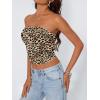 imageTrendy Queen Womens Tube Tops Going Out Summer Y2k Bandeau Trendy Crop Sleeveless Strapless Cute Teens 2026 Corset FloralSmall Leopard