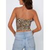 imageTrendy Queen Womens Tube Tops Going Out Summer Y2k Bandeau Trendy Crop Sleeveless Strapless Cute Teens 2026 Corset FloralSmall Leopard
