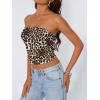 imageTrendy Queen Womens Tube Tops Going Out Summer Y2k Bandeau Trendy Crop Sleeveless Strapless Cute Teens 2026 Corset FloralWhite Leopard