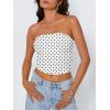 imageTrendy Queen Womens Tube Tops Going Out Summer Y2k Bandeau Trendy Crop Sleeveless Strapless Cute Teens 2026 Corset FloralWhite Polka Dots