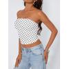 imageTrendy Queen Womens Tube Tops Going Out Summer Y2k Bandeau Trendy Crop Sleeveless Strapless Cute Teens 2026 Corset FloralWhite Polka Dots