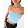 imageTrendy Queen Womens Tube Tops Strapless Crop Tops Basic Backless Sleeveless Going Out 2026 Spring Outfits Summer ClothesBaby Blue
