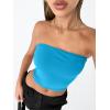 imageTrendy Queen Womens Tube Tops Strapless Crop Tops Basic Backless Sleeveless Going Out 2026 Spring Outfits Summer ClothesBlue