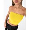 imageTrendy Queen Womens Tube Tops Strapless Crop Tops Basic Backless Sleeveless Going Out 2026 Spring Outfits Summer ClothesBright Yellow