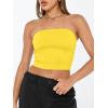 imageTrendy Queen Womens Tube Tops Strapless Crop Tops Basic Backless Sleeveless Going Out 2026 Spring Outfits Summer ClothesBright Yellow