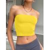imageTrendy Queen Womens Tube Tops Strapless Crop Tops Basic Backless Sleeveless Going Out 2026 Spring Outfits Summer ClothesBright Yellow