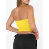 imageTrendy Queen Womens Tube Tops Strapless Crop Tops Basic Backless Sleeveless Going Out 2026 Spring Outfits Summer ClothesBright Yellow
