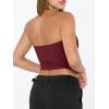 imageTrendy Queen Womens Tube Tops Strapless Crop Tops Basic Backless Sleeveless Going Out 2026 Spring Outfits Summer ClothesBurgundy