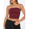 imageTrendy Queen Womens Tube Tops Strapless Crop Tops Basic Backless Sleeveless Going Out 2026 Spring Outfits Summer ClothesBurgundy